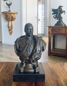Figura de bronce emperador Federico Guillermo II rey de Prusia busto estatua estilo antiguo - Imagen 1 de 15