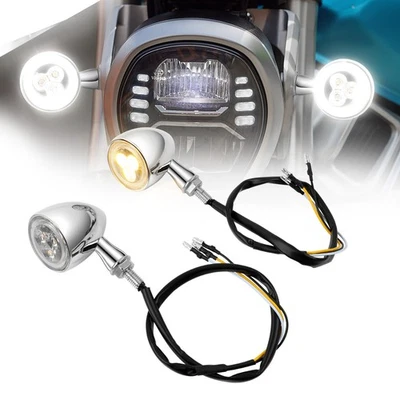 Par de luces LED de señal de giro de bala para motocicleta Yamaha V Star 650 1100 Bobber Foto 1 de 4