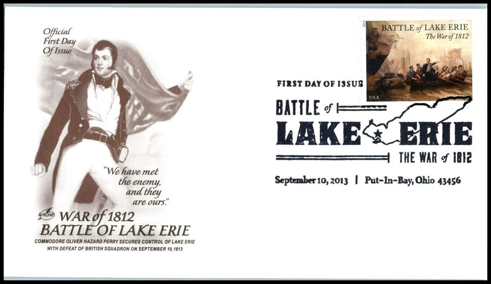 2013 Battle of Lake Erie Sc 4805 FDC ArtCraft War 1812 naval Perry victory - Image 1 of 1