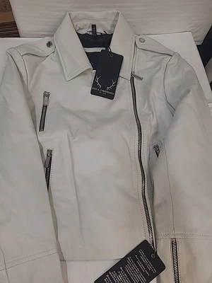 Chaqueta de Cuero Bod & Christensen Carmesí Talla XS Blanca Foto 1 de 4