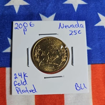 2006 - P - 24K Gold Plated - Washington Quarter - Nevada  - Image 1 of 3