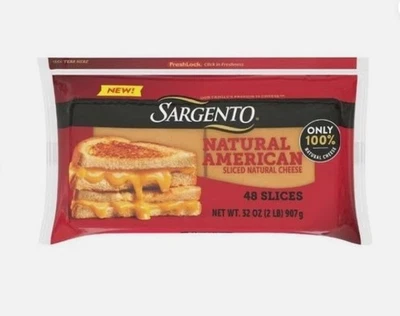 Rebanadas de queso americano natural Sargento, 2 libras. Foto 1 de 3