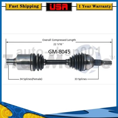 Eje delantero izquierdo CV eje articulado para Buick Park Avenue 1998 1997 Foto 1 de 2