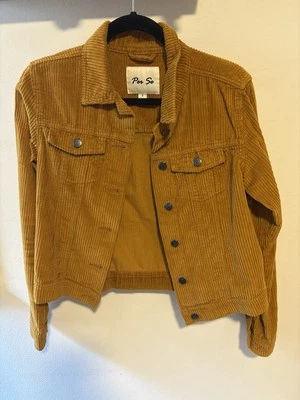 Chaqueta Pana Amarillo Mostaza Botón Abajo Per Se Talla Pequeña Foto 1 de 4