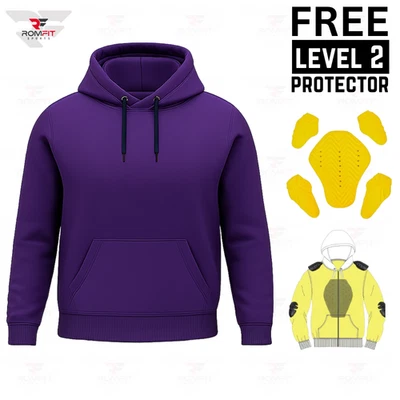 Sudadera con Capucha Para Hombre Aramida Púrpura Motocicleta CE Nivel 2 Armadura, Forrada Unisex Equipo de Montar Foto 1 de 4