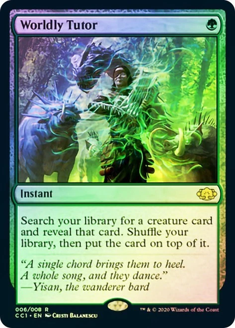 CC1 Foil WORLDLY TUTOR 1x Premium Commander Collection Green MTG - Image 1 of 1