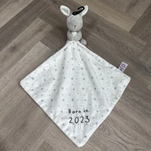 TU Bunny Comforter Born in 2023 White Grey Stars Sainsbury’s Baby Soft Toy new - Picture 1 of 11