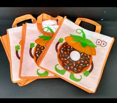 Набор из 3 сумок пончиков Dunkin Donuts DD Halloween Bags Trick Treat Spooky Pumpkin - Изображение 1 из 4