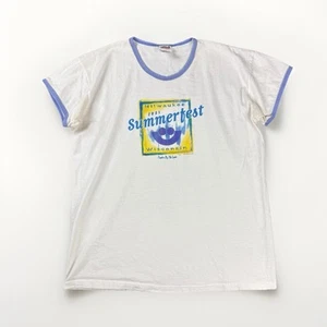 VTG Y2K 2001 Summerfest Milwaukee Ringer T-Shirt L MKE Single Stitch Tee Retro - Picture 1 of 11