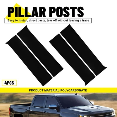 Chevrolet Silverado 1500 2014-2018 4X negro ventana B postes pilar moldura puerta Foto 1 de 4
