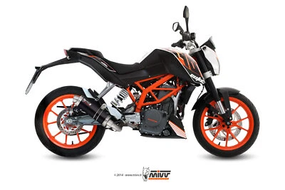 SCARICO COMPLETO MIVV GP BLACK PER KTM 390 DUKE 2013 > 2016 INOX NERO KAT - Immagine 1 di 2