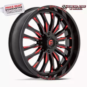 FUEL UTV D822 GLOSS BLACK MILLED RED - 24X7 - 4X156 BP, 13MM Offset (1 Wheel) - Picture 1 of 1