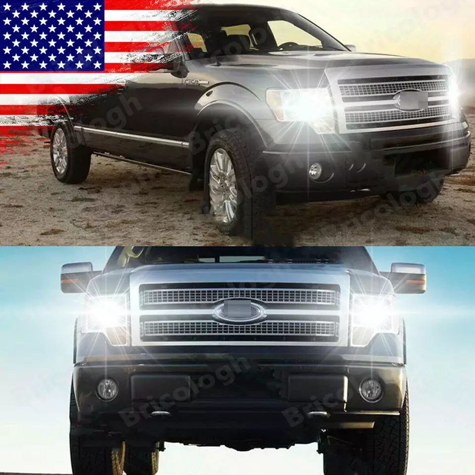 (2) Bombillas LED brillantes F2 para Ford F-150 2009-14 enchufe de haz alto y bajo Foto 1 de 4