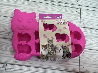 Pink Silicone Cat Ice Cube Trays Set Of 2 For Cocktails, Coffee, Teas Drinks NWT - Image 1 of 2