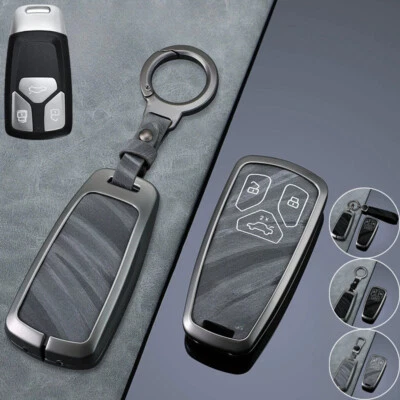 Zinc Alloy Leather Car Key Fob Case Cover For Audi Q7 S4 M4 Q5 TT RS TTS A4 A5 Foto 1 de 4