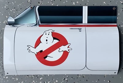 WOW! Cadillac Ghostbusters 1959 curvo ecto-1 puerta móvil letrero 3D Foto 1 de 4