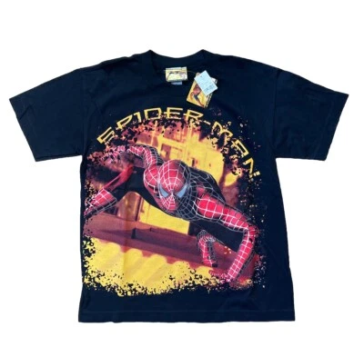 Vintage Spider-Man 2 Youth Boys M T Shirt Tee Black Movie RARE Promo 2004 NWT - Image 1 of 4