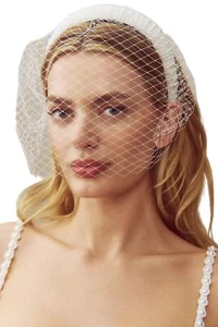 2pcs Pearl Veil Bridal HairBand Bride Headband With Veil - Picture 1 of 2