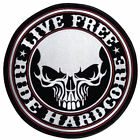 10" LIVE FREE RIDE HARDCORE BIKER MOTORCYCLE EMBROIDERED JACKET  PATCH