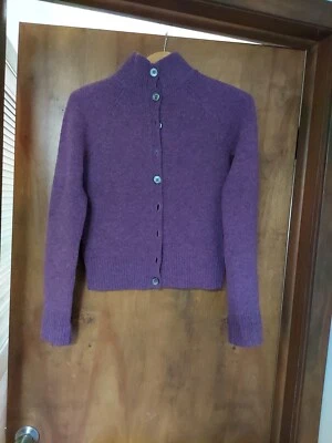 Club Monaco 100% 羊羔羊毛高领套衫毛衣女式中号紫色 — 第 1/4 张图片