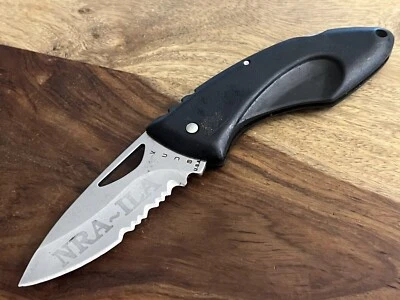 Buck 433 Lockback Combo Edge Blade Pocket Knife USA Rare NRA Production Run - Image 1 of 4