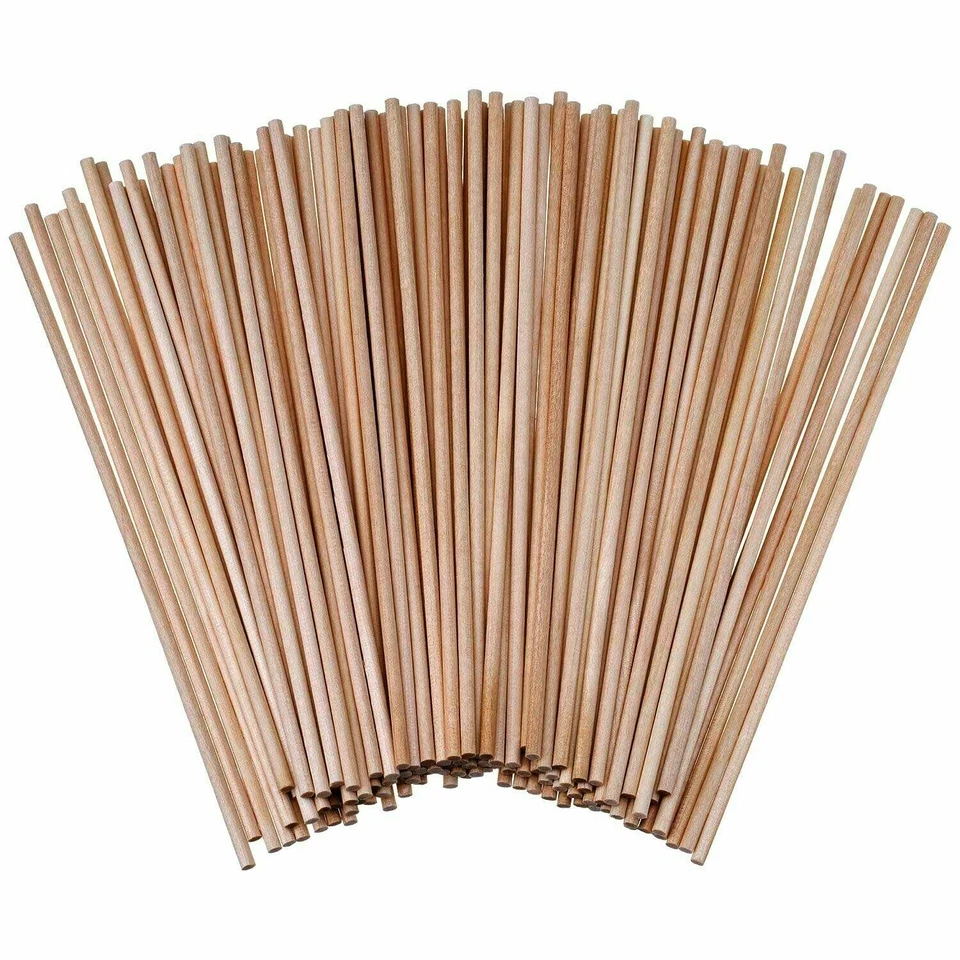 KIDS B CRAFTY Wooden Dowel Rods 3mm x 20cm – Round Craft Sticks for Modelling & DIY – 100 Pack