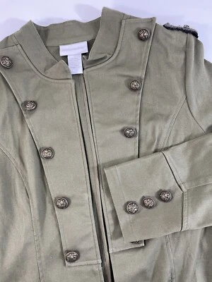 Chaqueta militar Soft Surroundings estrás para mujer talla mediana pequeña utilidad LEER Foto 1 de 4