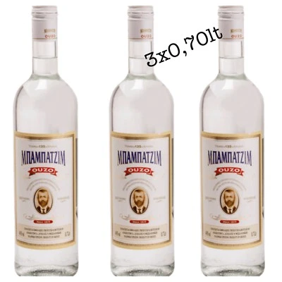 Ouzo Babatzim Classic 3x Ouzo Mpampatzim 42% Alk. 0,7L Thessaloniki Kourtakis - Bild 1 von 4