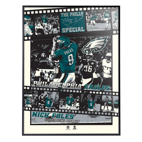 Phenom Gallery Philadelphia Eagles Super Bowl LII 18" x 24" Deluxe Framed Serigr Cover