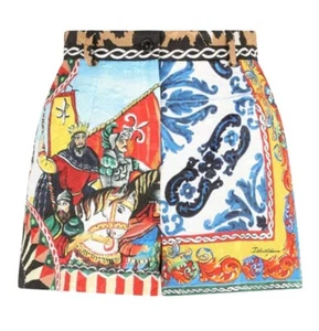 DOLCE & GABBANA Floral Majolica Cotton Mini Shorts Hot Pants Size 40IT UK8 S - Picture 1 of 10