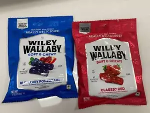 6 Bags Wiley Wallaby Strawberry Blueberry Pomegranate Licorice Soft Chewy Vegan - Picture 1 of 6