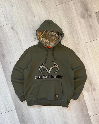 Sudadera con capucha verde con logotipo camuflado RealTree para hombre - talla mediana Foto 1 de 4