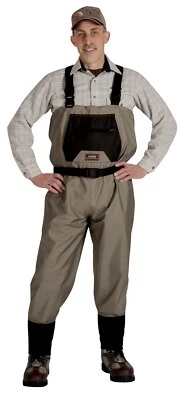 Caddis Men's Taupe Affordable Breathable Stocking Foot Wader Large Short Stou - Image 1 of 4