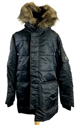 Superdry Vintage Logo Chinook parka jacket black men's medium NEW with tags H2 Foto 1 de 4