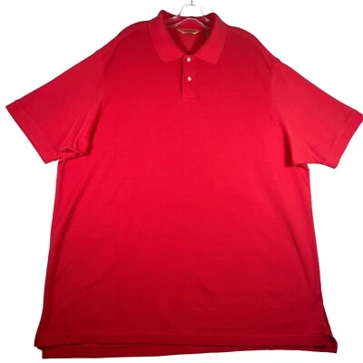Camisa polo masculina Roundtree & York 3XLT vermelha desempenho pique manga curta golfe - Imagem 1 de 4