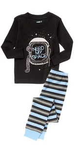 NUEVO CRAZY 8 BOYS NEED MY SPACE PIJAMA ROPA DE DORMIR PANTALONES TALLA 6-12 MESES ASTRONAUTA - Imagen 1 de 1