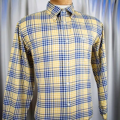 Camisa a Cuadros FACONNABLE Diseñada en Francia Amarillo Azul Blanco Hombre Talla M Foto 1 de 4
