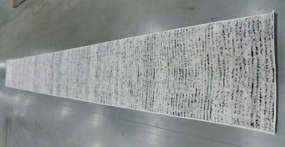 IVORY / SILVER 2'-6" X 22' Stained Rug, Reduced Price 1172578180 ADR117B-222 - Image 1 of 4