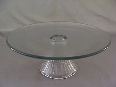 New Anchor Hocking Clear/Frosted Glass Footed Cake/Cupcake Stand, 10 1/2" across - Image 1 of 4