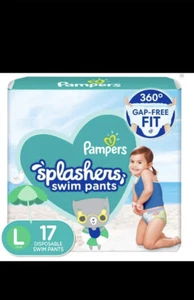 Pampers Splashers Disposable Swim Pants Large (17 Ct)- New - Picture 1 of 5