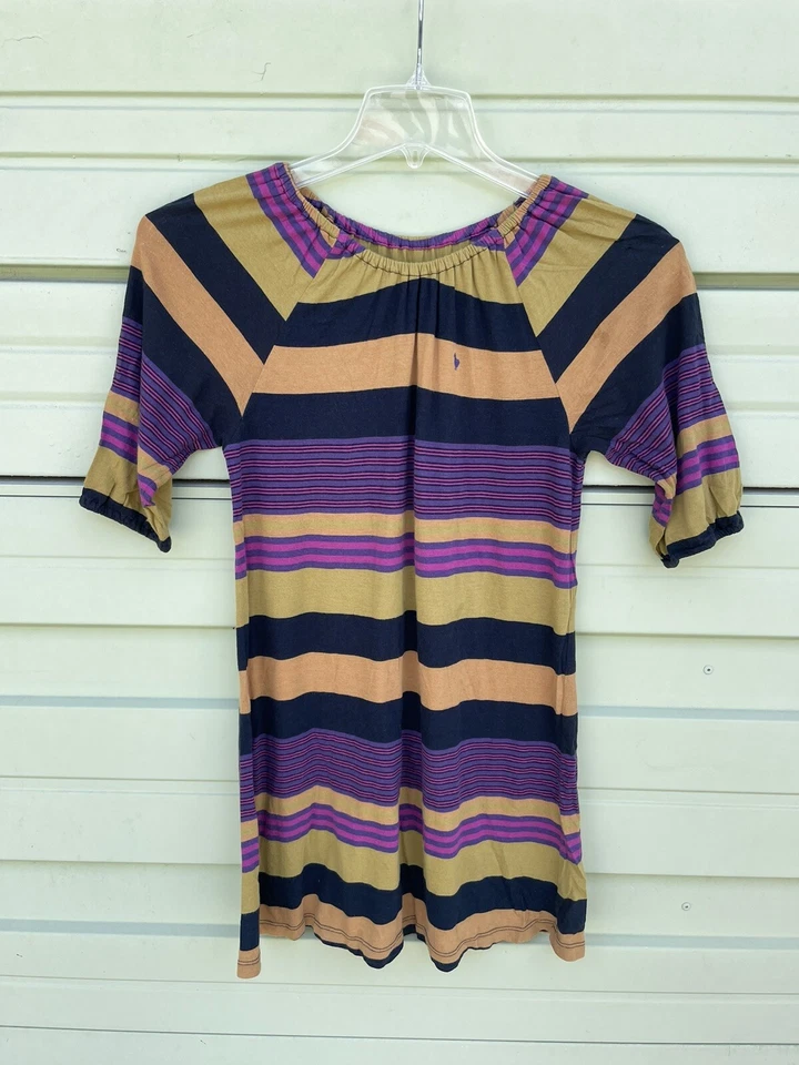 Vestido Rosa Pollo Niñas Multicolor Rayas Manga Corta Talla 10 Y 6171A Foto 1 de 4