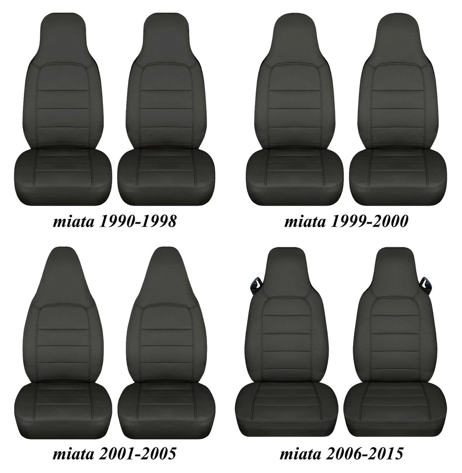 2 fundas de asiento de coche semi personalizadas carbón macizo para Mazda Miata 1990-2015 Foto 1 de 1
