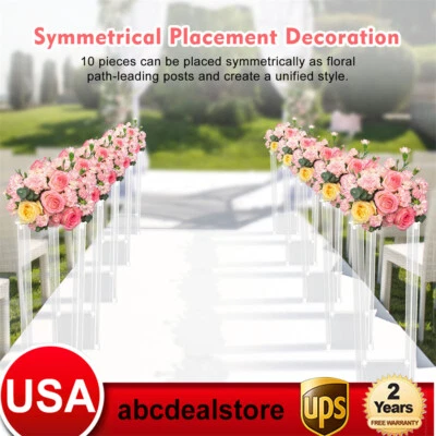 10 peças suporte de flor acrílico transparente peça central suporte de flores casamento decoração de exibição - Imagem 1 de 4