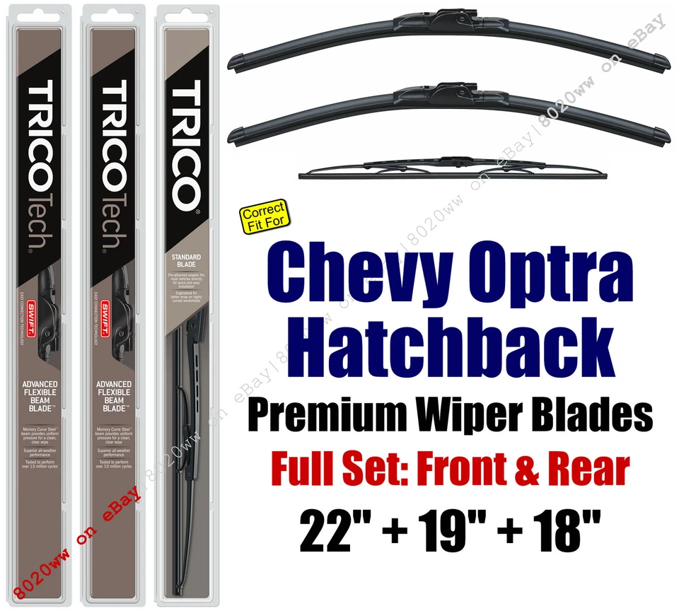 Limpiaparabrisas 3pk Premium delantero trasero Chevrolet Optra 2005-07 hatchback 19220/190/30180 Foto 1 de 1