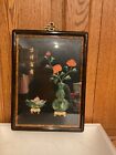 China  Artistic picture of flowers inlaid treasures with wood glass frame