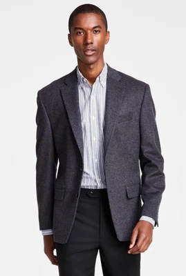 Abrigo deportivo Michael Kors para hombre de lana cachemir de lujo calce clásico, carbón, 50 L Foto 1 de 3