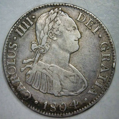 1804-Mo-TH__2 (Two) Reales__Spanish Colonies, Mexico__Silver, Foreign Coin - Image 1 of 2