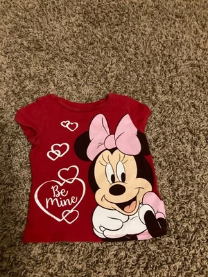 Disney X Old Navy Minnie Mouse Valentines Day T Shirt 18-24 Months Be Mine Heart - Image 1 of 3
