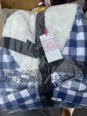 Женский зимний халат Bath & Body Works Blue Gingham размер средний - Изображение 1 из 3