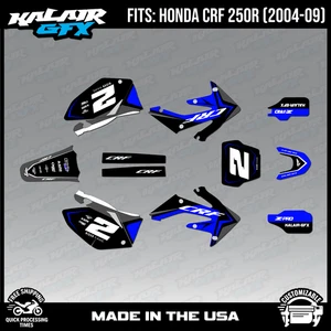 Graphics Kit for Honda CRF250R (2004-2009) CRF 250R Lightning Series - Blue - Picture 1 of 4